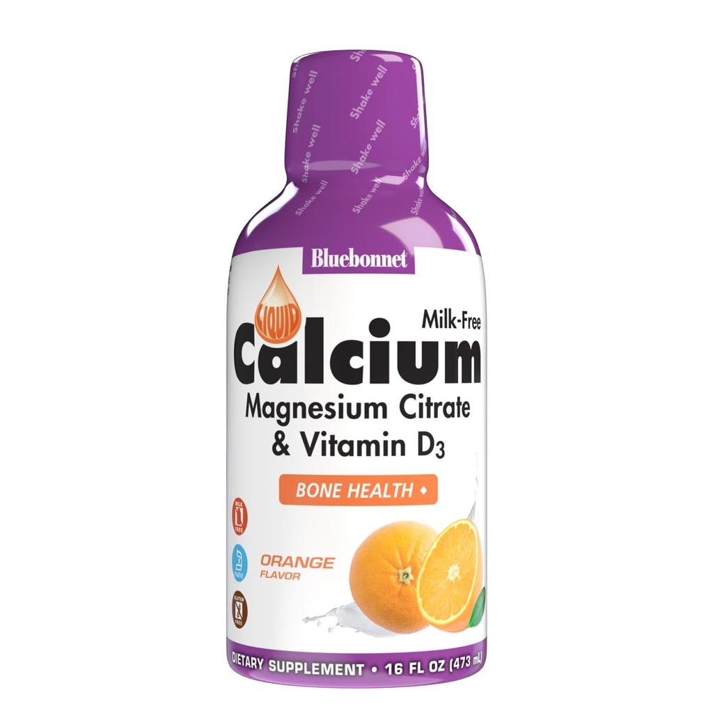 蓝本网 营养 液态钙 Citrate Magnesium Citrate, Vitamin D3, Bone Health, Gluten Free, Soy 免奶, kosher, 16 Fl Oz, 32 service, Orange Flavor, 16 Fl Oz (Pack of 1)