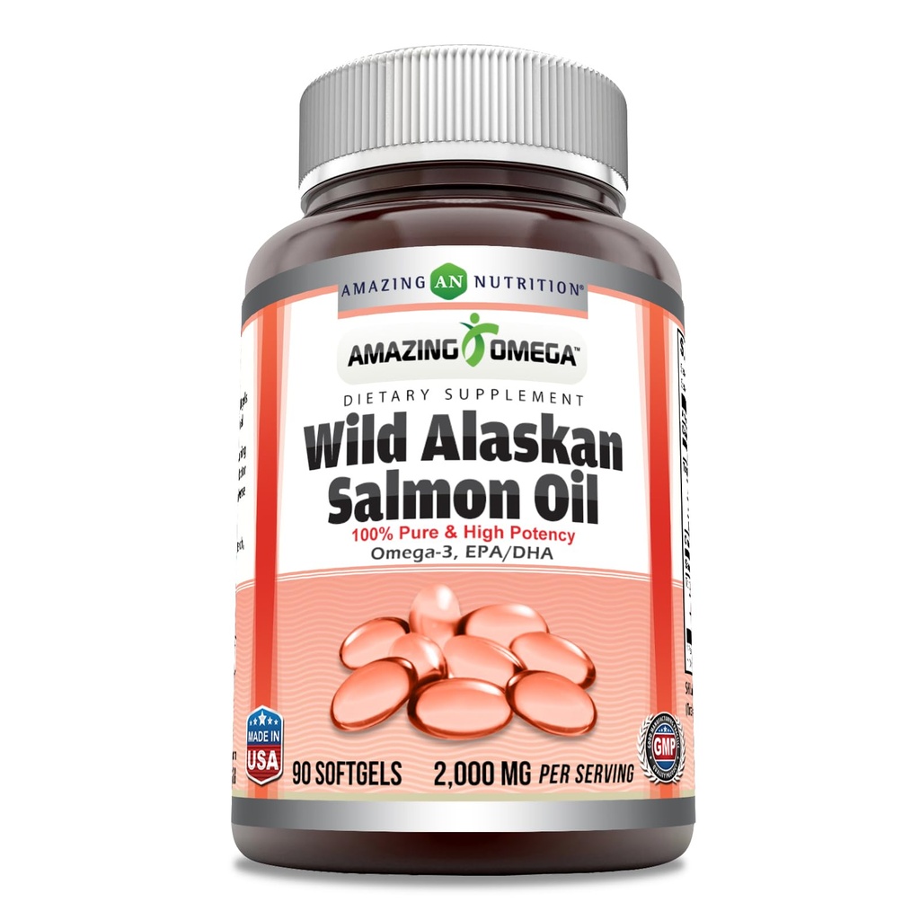 神奇的奥米加野生阿拉斯加沙门油 2000mg Per Service Softgels 补编(90)