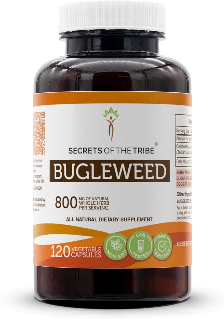 Bugleweed部落的秘密120卡普尔,800毫克,Bugleweed (Lycopus Virginicus) 干草(120卡普尔)