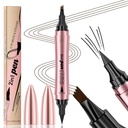Q710 2in1pen, 4- Tip Brow pen&Eyeliner, Dcuble 设计, 闪亮的眉毛化妆, 微亮的眉毛笔, 防水, Soft nib, 带有一个光滑的中风(2#Dark Brown)