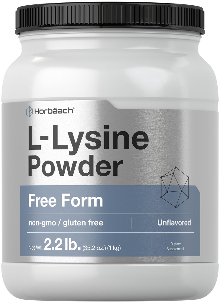 Horbäach L-Lysine Powder → 2.2 lbs → 不受欢迎的自由形态补充 → 蔬菜,非GMO, Gluten 自由公式