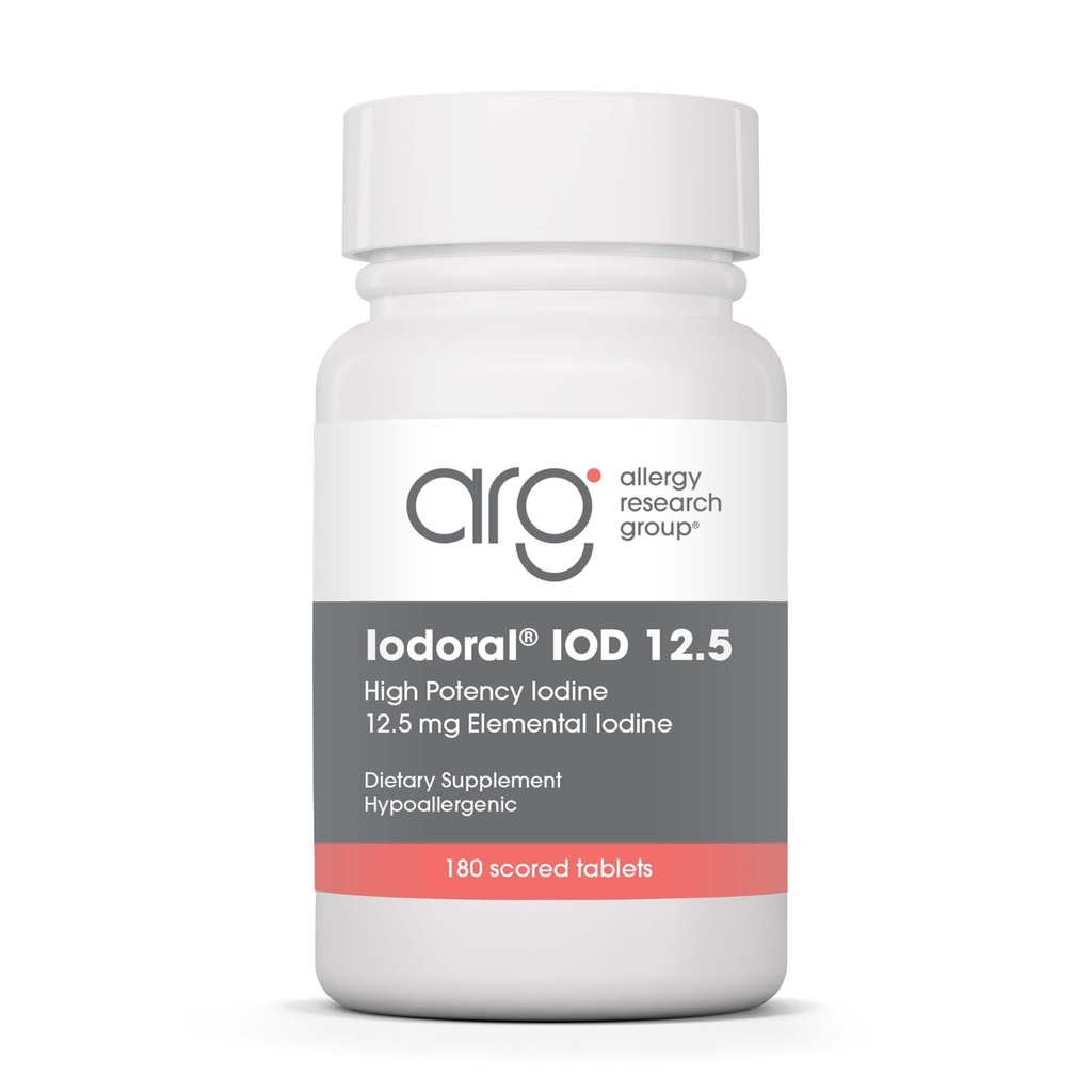 Optimox Iodoral 12.5 mg 补充 - 碘补充剂,男女甲状腺素支持,Lugol溶液药剂,碘化钾片,每日矿物综合体 - 180个计数