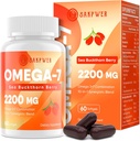 Omega-7 Sea Buckthorn Oil - 与Omega-3 EPA/DHA Fish Oil,Cinnamomum, Fenugreek, ALA, 绿茶, Cayenne Pepper, Turmeric, Resveratrol, 黑辣椒 - Gluten - Free, 60 软胶