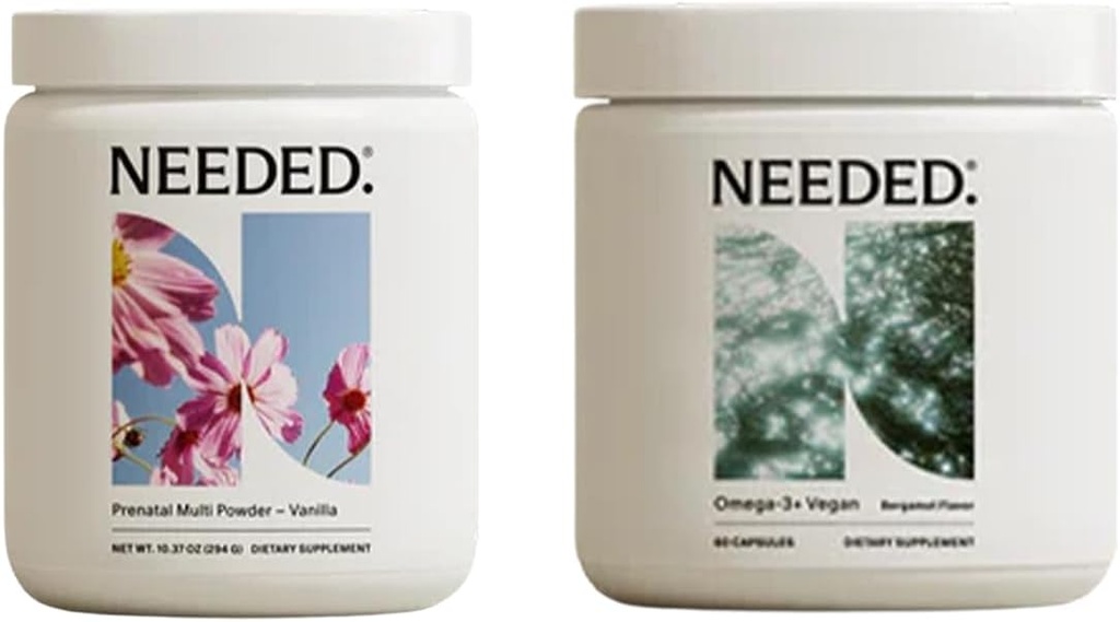 需要帮助。 Vanilla 产前多维生素粉和Vegan Omega-3 DHA+EPA 妊娠和产后综合营养