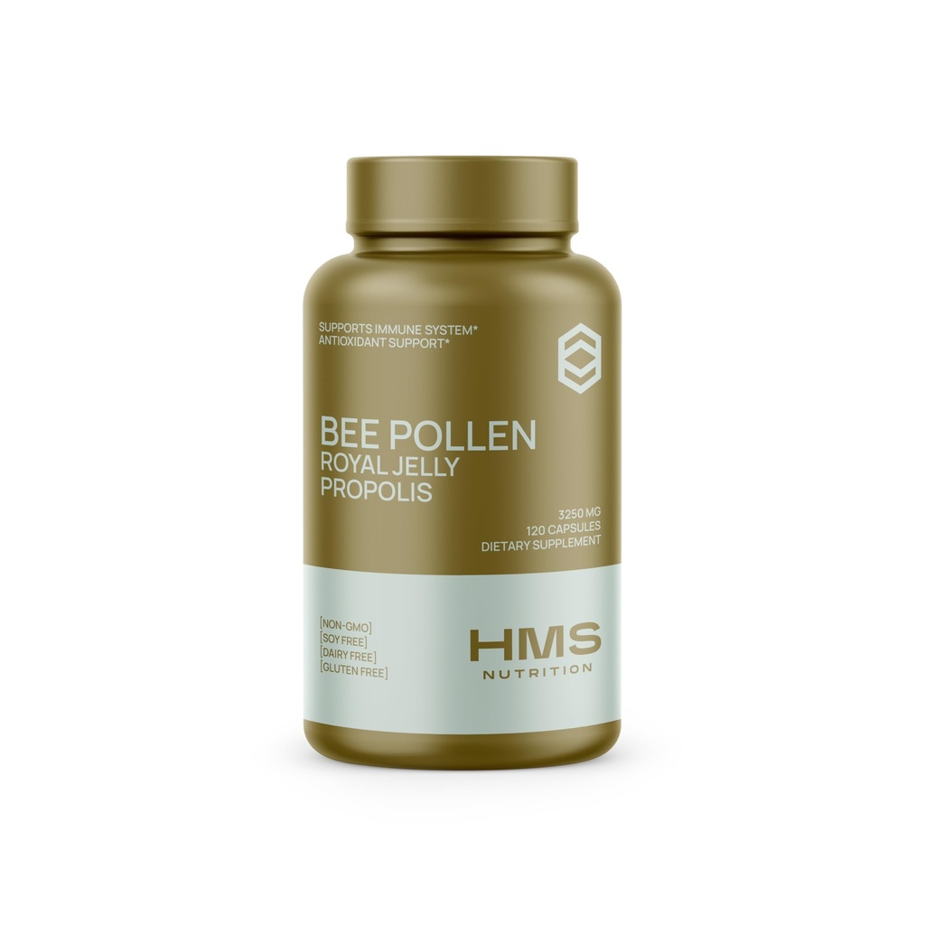 Premium Bee Pollen Daily Editary Supplement - 包括Propolis & Royal Jelly - 3250mg Non-GMO, 120 蔬菜卡普尔 - 30日供应
