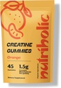 Creatine Monohydrate Gummys for Men and Women - Easy to Digest, Vegan, Gluten - Free, Non-GMO, 每古米1.5克Creatine - 45cm(45个伯爵,橙色)