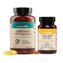 NatureWise [1 Ultra Omega 3 Fish Oil 2200 mg - TG Form - 60 Softgels[30-Day Supply] + [1] Vegan Vitamin D3 5000IU + K2 - Organic Coconut MCT Oil - 30 Softgels[30-Day Supply]