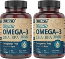 DEVA VGAn DHA-EPA 营养补充品,非鱼类从藻类中衍生,300毫克可能性,90个蔬菜软胶 - 包2