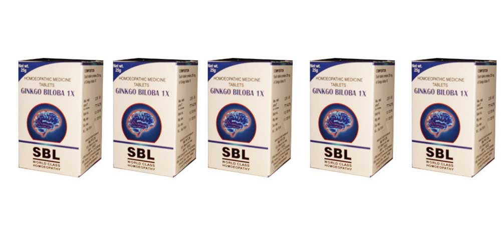 Ginkgo Biloba 1x 平板电脑 SBL 顺势疗法 - 25g(包5)
