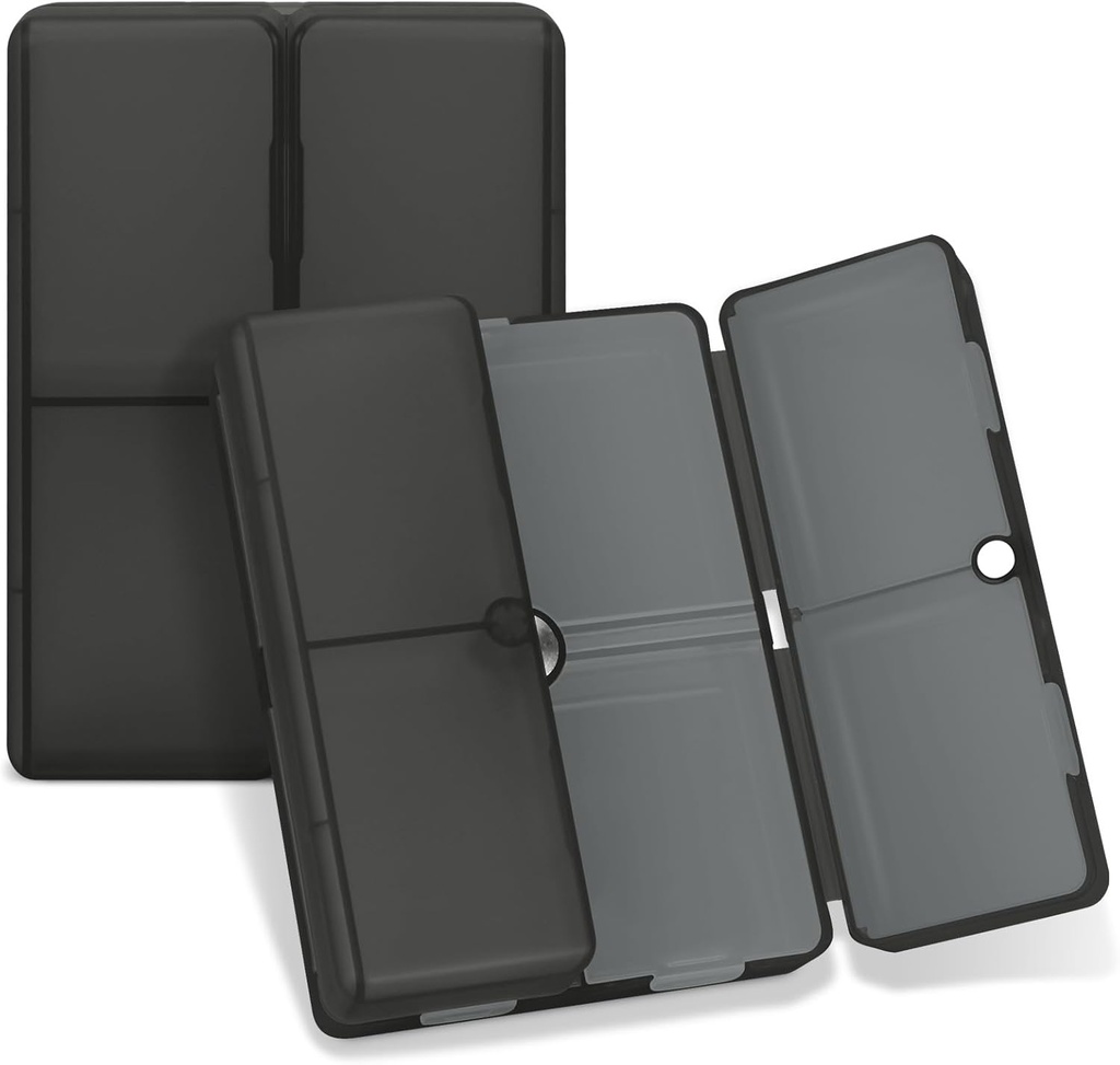 FYY Daily Pill Organizationer, 7 Capitions Portable Pill Case 旅行 Pill Organizationer, [打包设计] Pill Box 供Purse Pocket 持有维他命,Cod Liver Oil, 补充剂和药剂 - 黑色