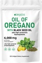 Oregano油与黑种子油 2- in-1 软胶 6000mg 300 伯爵非GMO Immune支持草药公式