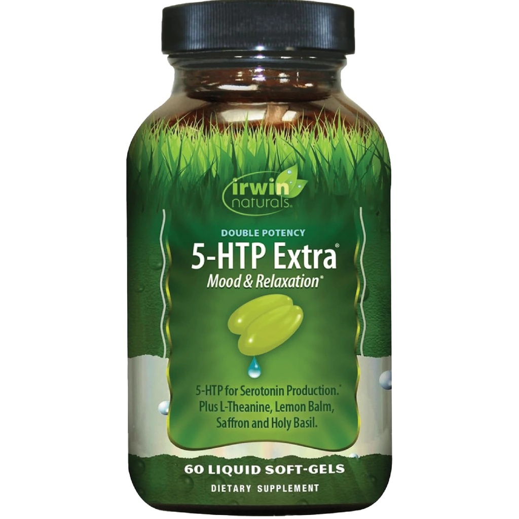Irwin Naturals Double Potency 5-HTP Extra - 60 液态软胶 - 用于放松和血清素生产 - 30种
