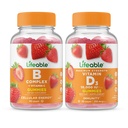 B 复合体 + 维生素 D 10000 IU, Gummys Bundle - 大品尝, 维生素补充, Gluten Free, GMO Free, Chewable