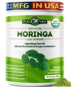 PULA VIDA MORINGA 有机单原产地——百分百叶粉,USDA 有机莫林加 Oleifera,MORINGA 叶粉 - 完美用于平滑和食谱 8 oz.