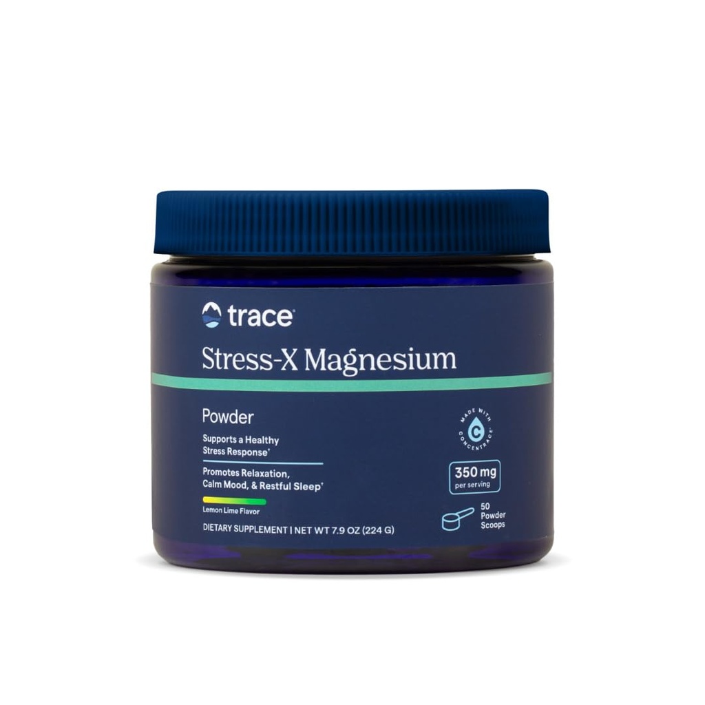 Trace Minerals Relations-X Magnesium, 350mg - 支持肌肉放松与恢复的粉末镁补充剂 - 休息支持矿物补充剂 - Lemon Lime Flavor, 7.9 oz(50架)
