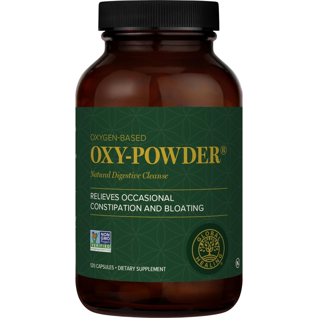 全球疗效中心 Oxy-Power Oxygen 安全及天然胶囊清洁剂及不定期便秘治疗(120 Capsules)(包装可能不同)