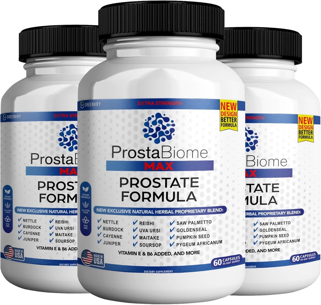 ProstaBiome Max 前列腺支持公式,天然草药与Saw Palmetto混合,60 Capsules,30天供应(3)