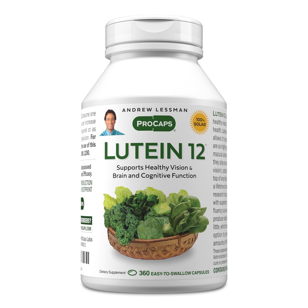 Andrew Lessman Lutein 12 mg - 360 软胶 - 超高水平的Lutein. 强抗氧化卡通素. 支持眼科健康,促进健康观和皮肤.