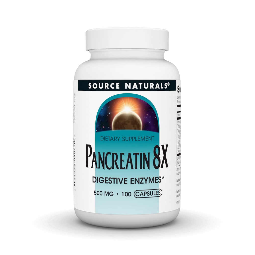 来源: Naturals Pancreatin 8X,500 mg 消化酶 - 100 Capsules