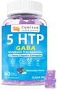 5-HTP GABA Gummys Blend 1700mg,无糖 镇静 gummies with L Theanine, Magnesium, Ashwagandha, Omega-3-6-9, 维生素 D3, B6 天然Zzzs, Mood, Brain-Calm, Blueberry Flavor 60 Count