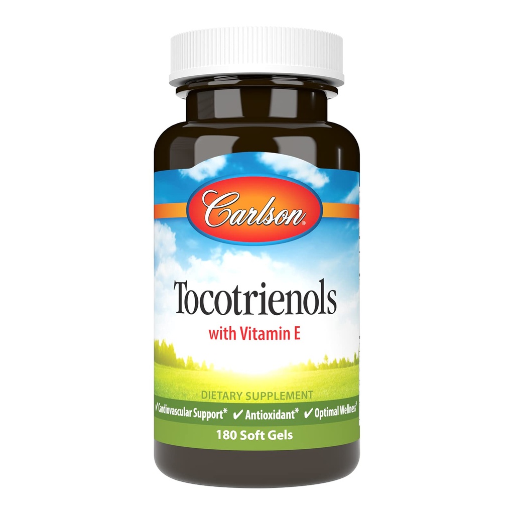 Carlson - Tocotrienols, 40 毫克,有天然源维生素E, Gamma, Alpha, Delta, Beta, 可持续源头, 180 软胶