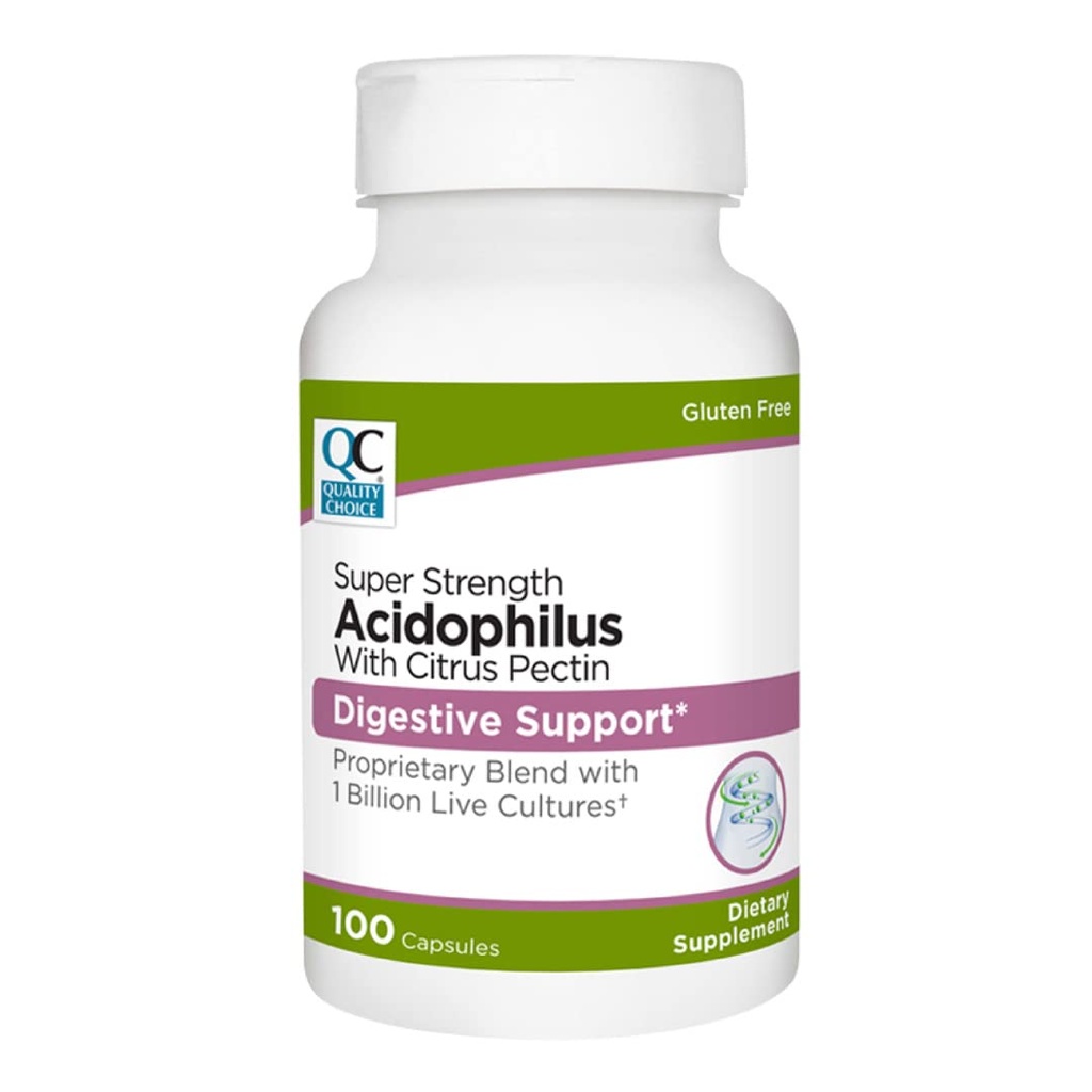质量选择 消化剂 支持酸性op 与 Citrus Pectin – 100 Capsules – Derived Fiber – Easy-to-Swallow Capsules 的日常Probiotic公式