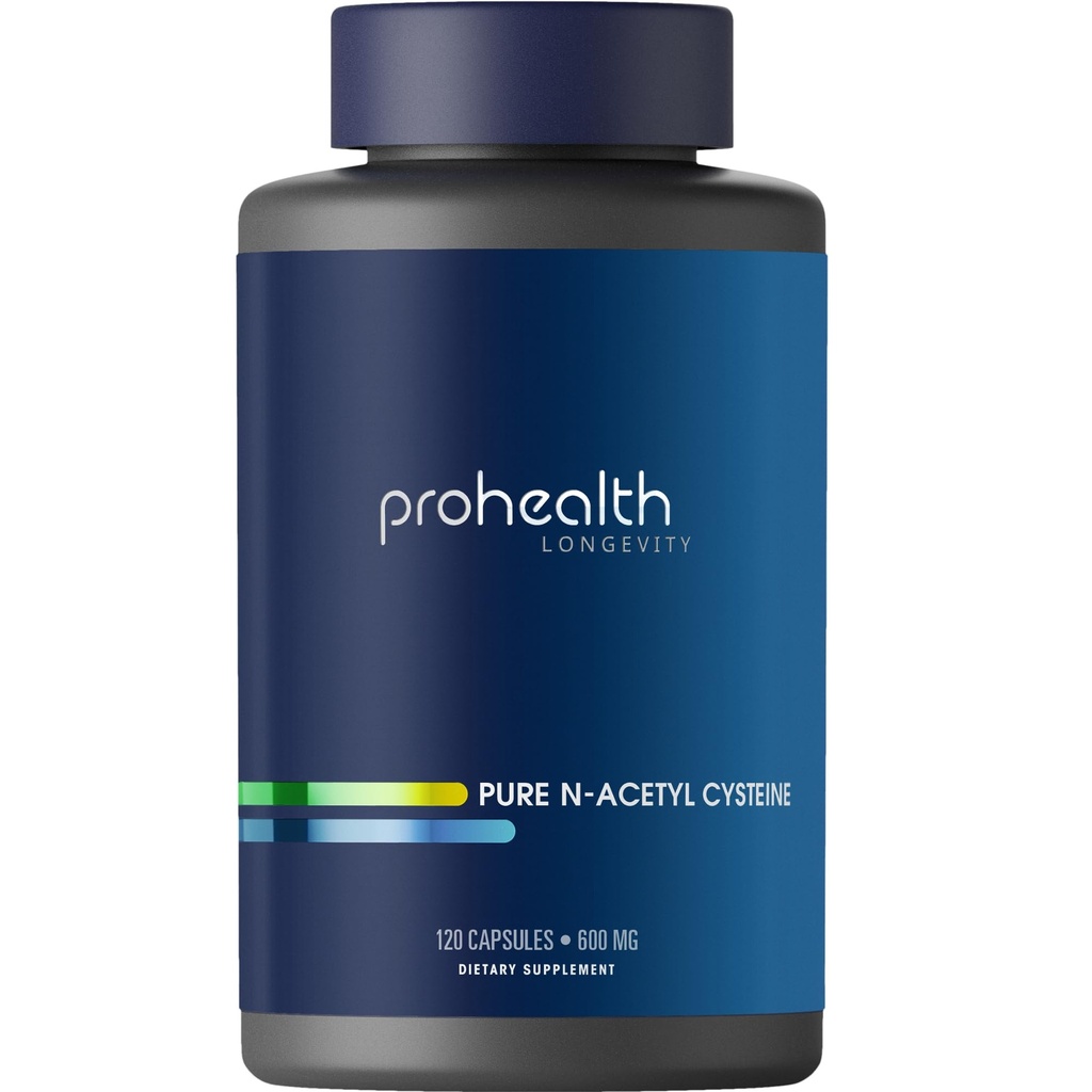 ProHealth Prure NAC – N-Acetyl Cysteine – 肝脏和免疫支持,抗氧化剂和Glutathione Boost,细胞健康 → 600 mg / Capsule → 120 服务 → 第三方测试
