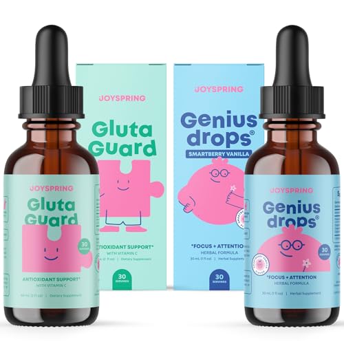 JoySpring Glutathione 液体和天才为孩子们放聪明莓香草