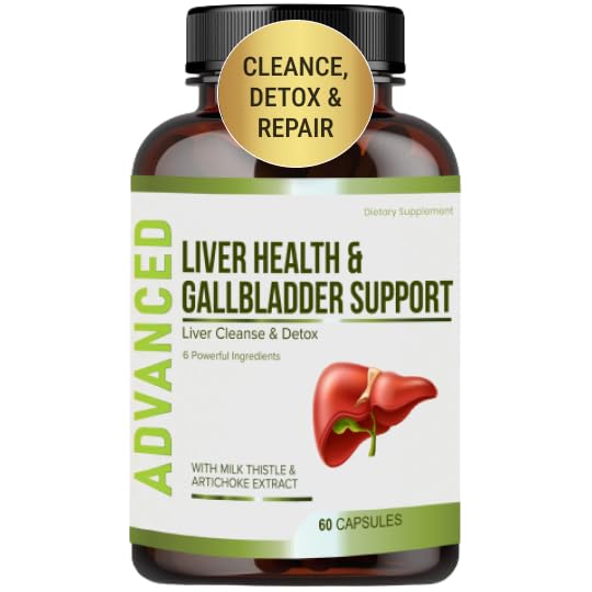 肝脏健康公式和Gallbladder支持-Liver Cleanse Detox & 修复支持肝脏更新 配有Artichoke Extract,Milk Thetle, Dandelion Leaf. 肝脏解毒补充剂 肝脏支持