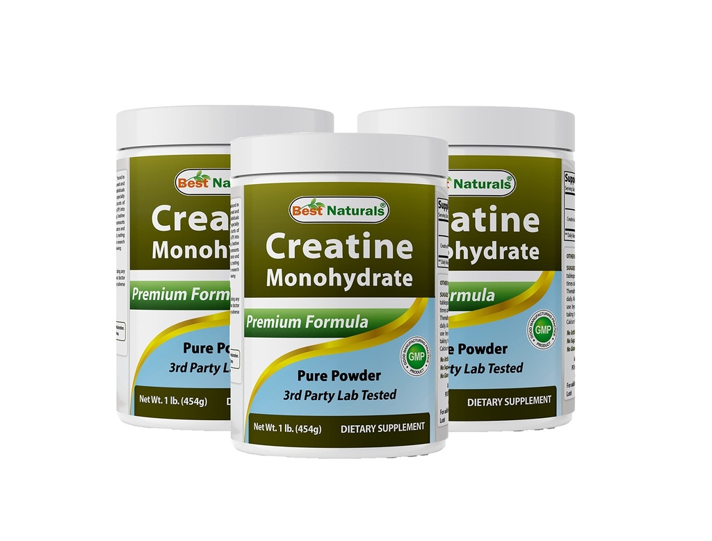 Best Naturals Creatine Monohydrate 1 Lb 纯粉剂(1 LB (Pack of 3))