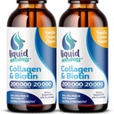 2 Fl. Oz、Ultra-Strength Collagen 补充妇女、Keto 友好型生物素促进毛发生长、Nails、 & Skin Vitamins B7 Collagino Peptides – Vanilla Flavor 2 Pack