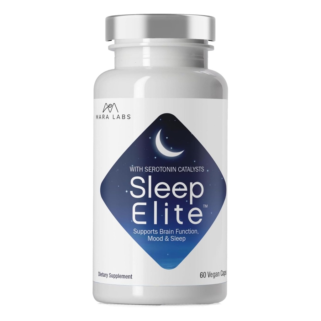 Mara Labs SleepElite 支持脑功能,Mood 和 Sleep 与 Serotonin 催化器 30 服务