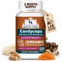 癌症科学 Cordyceps 蘑菇补充 Capsules - 1,500mg 有机蘑菇综合体 健康,高概率 40% Beta-Glucans,Immune 支持能源与 Stamina 助推, 120 Counter