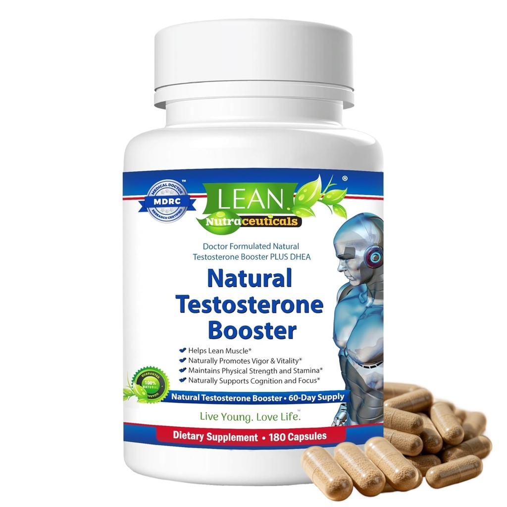 Lean Nutra Men的荷尔蒙支持 – 180 Capsules – Natural Testosterone Support 配有 Maca, Fenugreek, Tongkat Ali, Zinc, Tribulus, DHEA – 能量,平衡,力量和男性健康支持 – 天然睾丸酮支持 – Maca, Fenugreek, Tongkat Ali, Zinc, Tribulus, DHEA – Energy, Abserence, 力量与健康