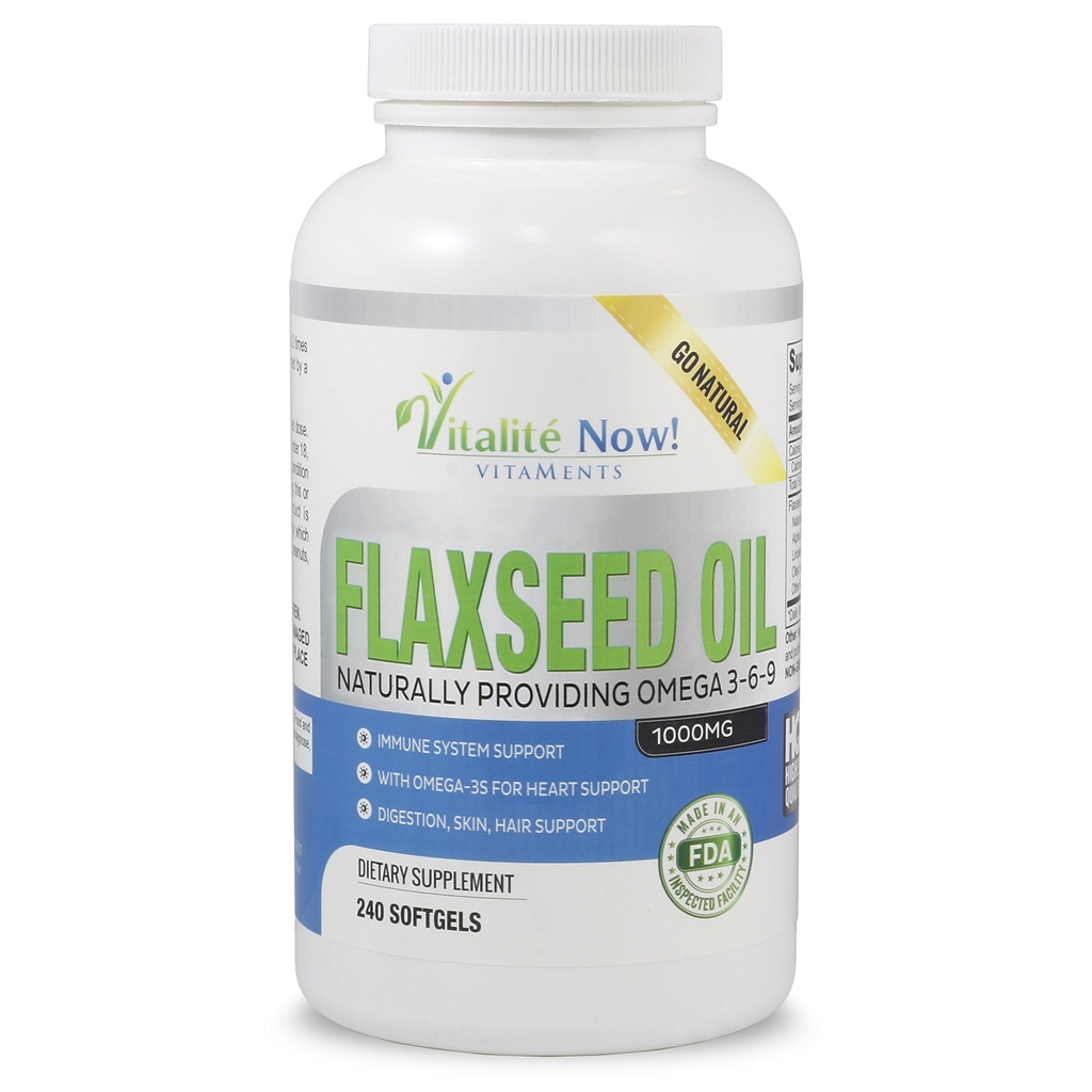提升最佳有机叶草籽油软胶 - 1000mg Premium, Virgin Cold Pressed from Flax Seeds - Hair Skin & Nails Support - Omega 3-6-9 Supplement - 240 count - More than 8 month Supplement! - 美食 - 美食 - 美食