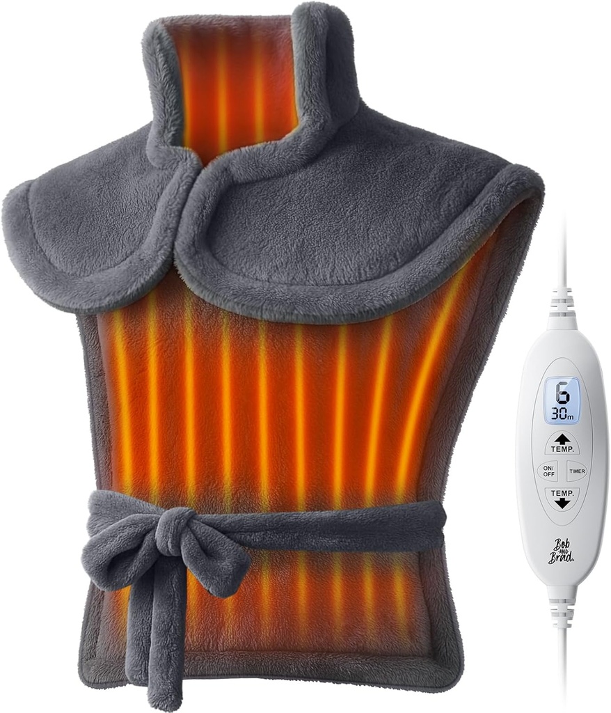 BOB和BRAD 背痛救济热帕,FSA Edge-Wighted Electric Heat Pad for Neck HSA Elected, Shoulders & Full Body Relief, Fast Heating, ETL 认证 女性男性家庭礼物 24"x34"