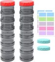 2 Pack 7 Day Pill 组织者 案例可堆叠周刊 补充维生素 Pills Holder Dispenser 大半透明黑色加附加Lid