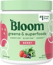 布鲁姆营养超食品 绿皮粉 消化酶 w/Probioctics & Prebiotics, Gut Health, Bloating Relief for Women, Chlorella, 15 SVG (15 services (Pack of 1), Berry)