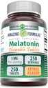 (原始内容存档于2017-09-21). Amazing Formules Melatonin Chewable Supplements QQ 5 Mg Perference 250 plaints  Non  Non Non-GMO | Gluten-free | | 美国制造(Citrus Flavor).