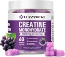 Creatine Monohydrate Gummys 5000mg for Men & Women, Gomitas de Creatina Creatine Monohydrate 5g, Creatina Monohidratada Gummy for Muscle Builder, Energy Boost, 工作前补编, 60 Counts, Grape