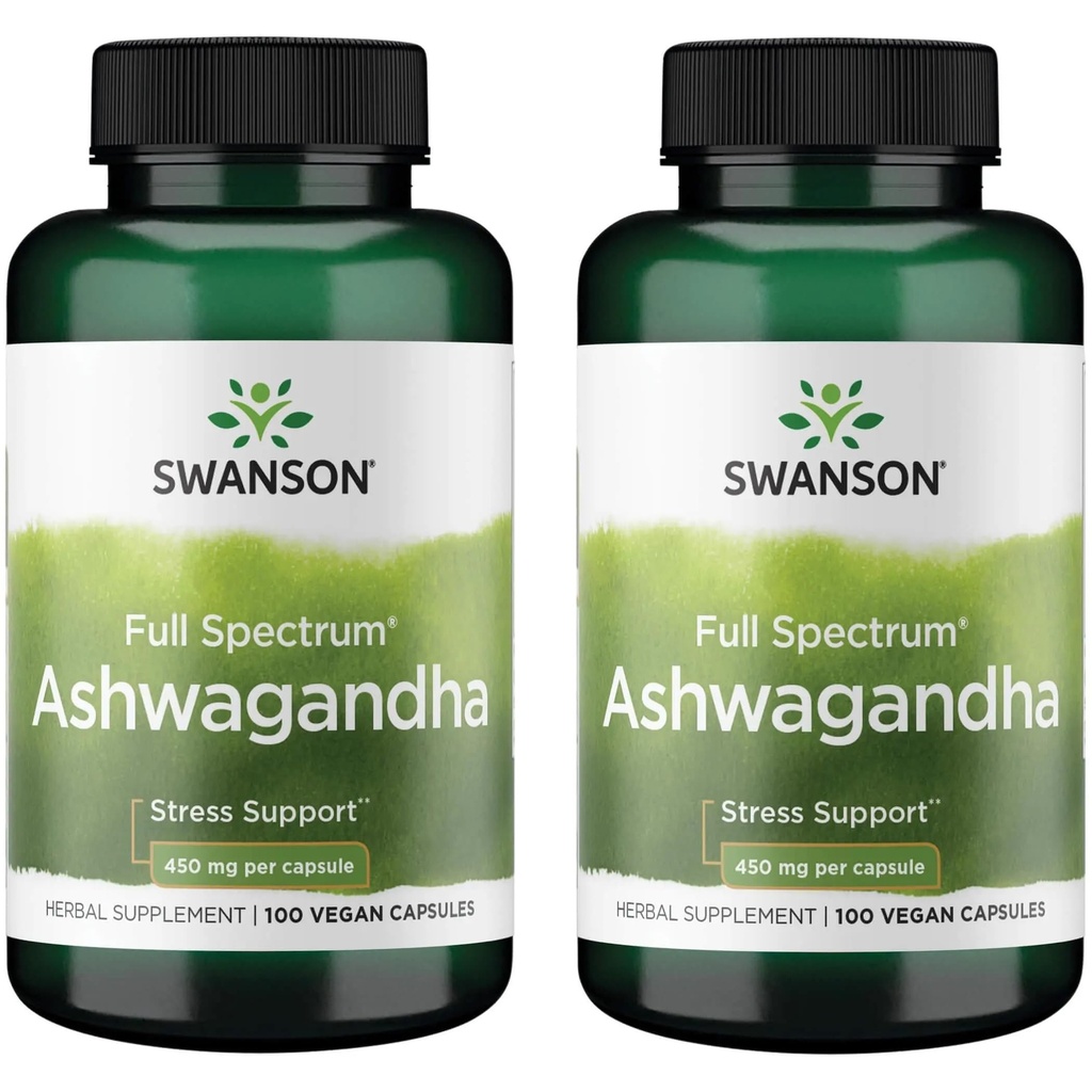 Swanson Ashwagandha 粉末补充剂 -- -- Ashwagandha Root促进压力救济和能源 -- -- Ayurvedic 自然健康补充剂(100卡普勒,每包450毫克)