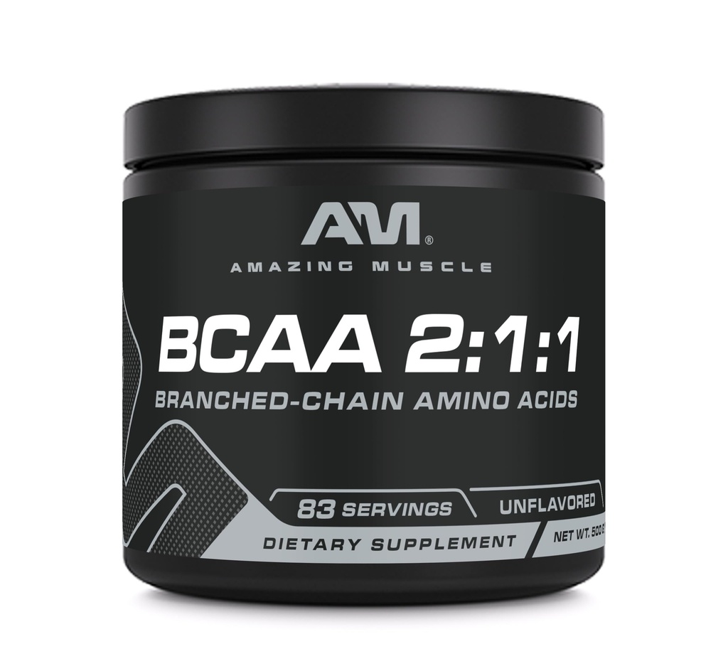 惊人的肌肉 BCAA 氨基增量 → 2:1:1 分支链氨基酸比 → 不受欢迎 → 净重500克(1.1升) → 非GMO → Gluten-free → 在美国制造