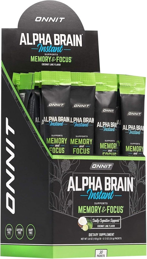 ONNIT Alpha Brain Instant - Coconut Lime Flavor - Nootropic Brain Booster 记忆补充 - Brain Support for Focus, Energy & Clarity - Alpha GPC Choline, Cats Claw, L-Theanine, Bacopa - 30ct) 互联网档案馆的存檔,存档日期2007-12-22.