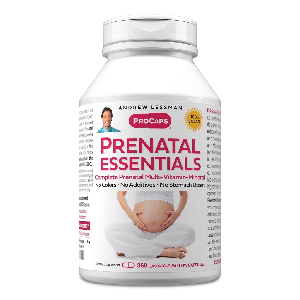 Andrew Lessman 产前基本知识 360 Capsules - 妇女产前全部维生素,无添加剂 产前多维生素,妇女产前营养素,产后-甲基乙基folate 产前用铁