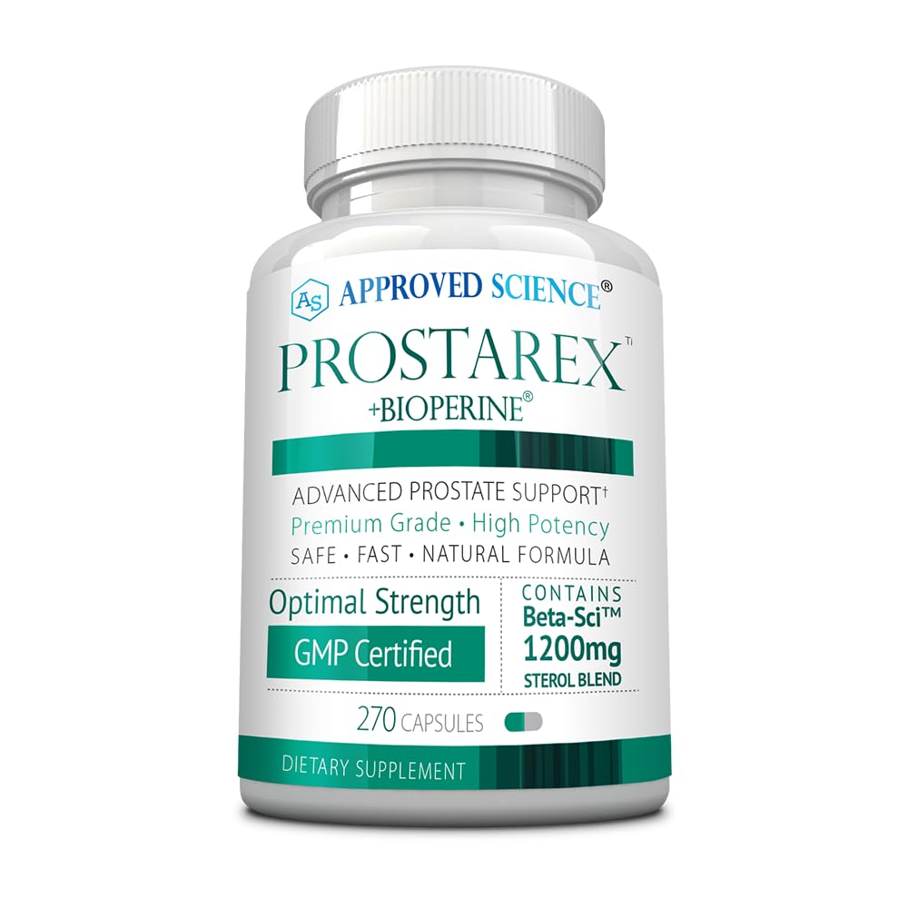 经批准的科学 Prostarex - 前列腺补充剂 - Saw Palmetto, 1200mg Beta-Sitostrool, Bioperine - 270 Capsules - 3个月供应量