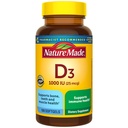 Nature Made Vitamin D3 1000 IU(25 mcg),Bone,Teeth,Muscle和Immune健康支助维生素D补充,100软胶,100天供应