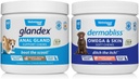 VETNIQUE Dermablis Omega & Skin 对狗的 Chews (60ct) & Glandex Anal Gland 支持花生酱软嚼对狗(60ct) Bundle