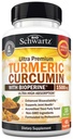 Turmeric Curcumin with Black Pepper screw 1500mg - 高吸附性 Ultra Potent Turmeric 补充剂,95% Curcuminoids 和 BioPerine - 用于联合支持的非 GMO Tummeric Capsules - 45 Capsules