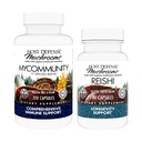Host Defense MyCommunity Capsules, 120 Counter & Reishi Capsules, 30 Counter - 用17种物种蘑菇混合剂支持免疫健康 - 支持大脑健康,记忆和焦点*