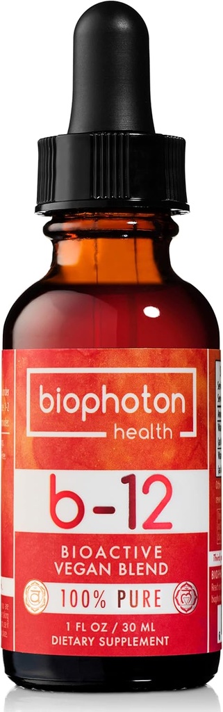 Liposomal维生素B12 液体补充剂 - 生物活性甲基混合物 - Vegan & 非转基因生物 - 有机甘油和无糖(1 Fl Oz)
